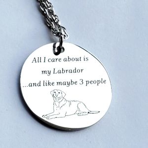 🐶Labrador Necklace🐶 All I care about is my Lab and maybe 3 people Long Chain